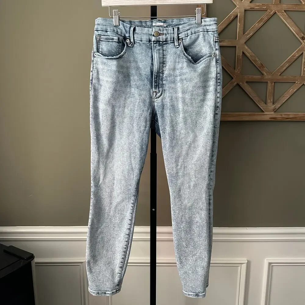 Good American Light Wash Skinny Jeans Ankle Size 15 - Picture 2 of 7
